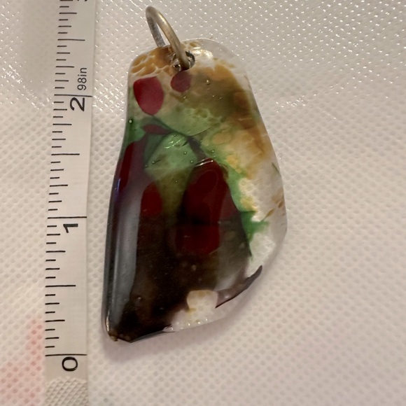 MELA Fused Glass Multicolour Pendant. - Picture 4 of 5